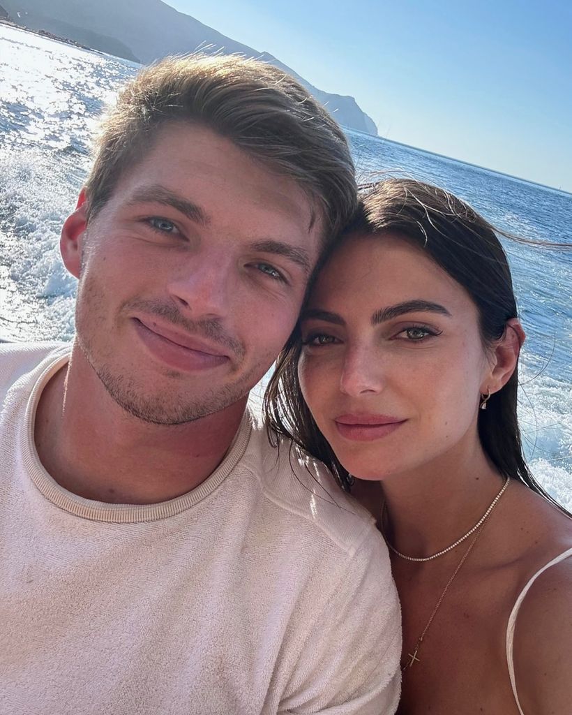 Couple posing for beach photo 