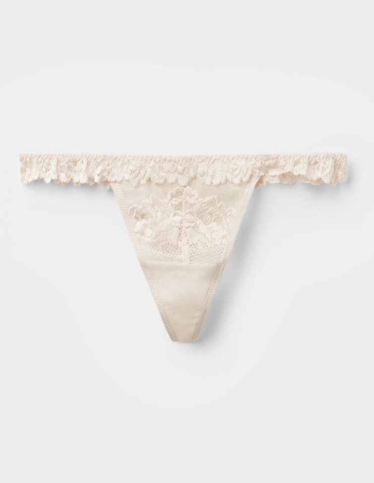 white frilly thong
