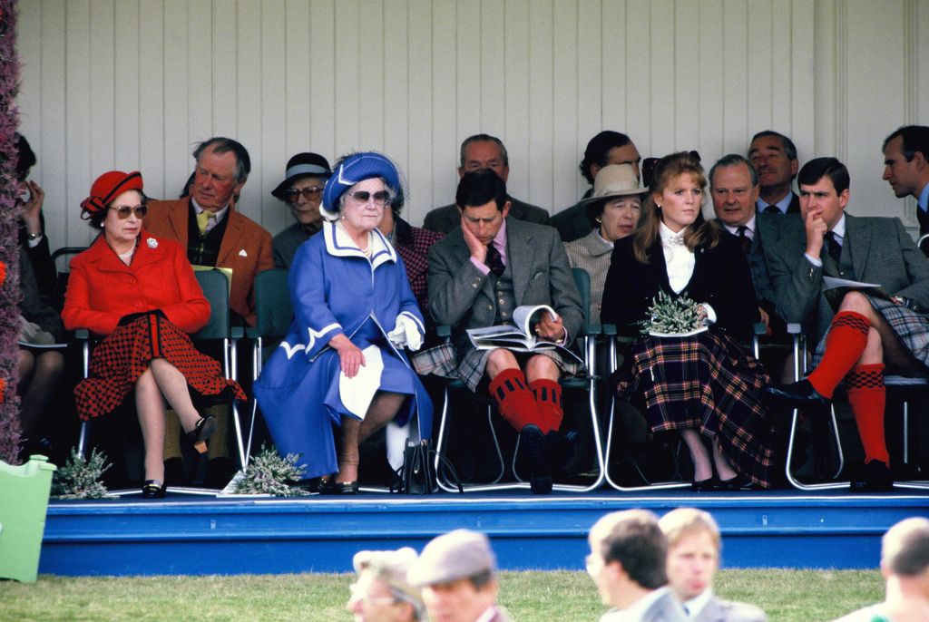 The late Queen, late Queen Mother, Charles, Sarah and Andrew at Highland Games in 1986