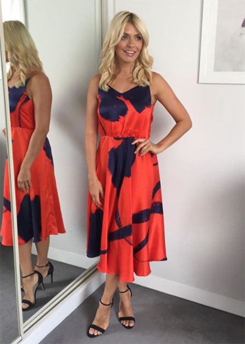 holly willoughby orange dress
