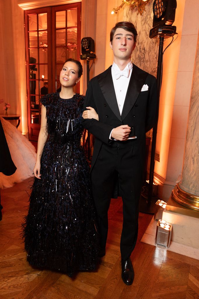 la princesse Eugenia von Hohenzollern  in black gown and Ascarrio di Carpegna Brivio 