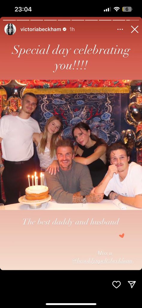 Harper Beckham and her family celebrating dad David's birthday