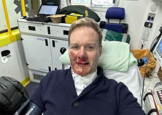 Dan Walker shares selfie from ambulance after accident