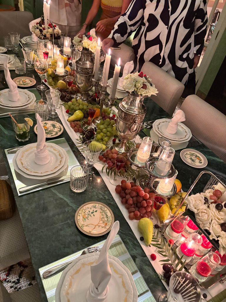 A candlet lit dinner spread at Casa Memoria