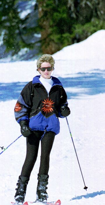 Princess Diana skiing