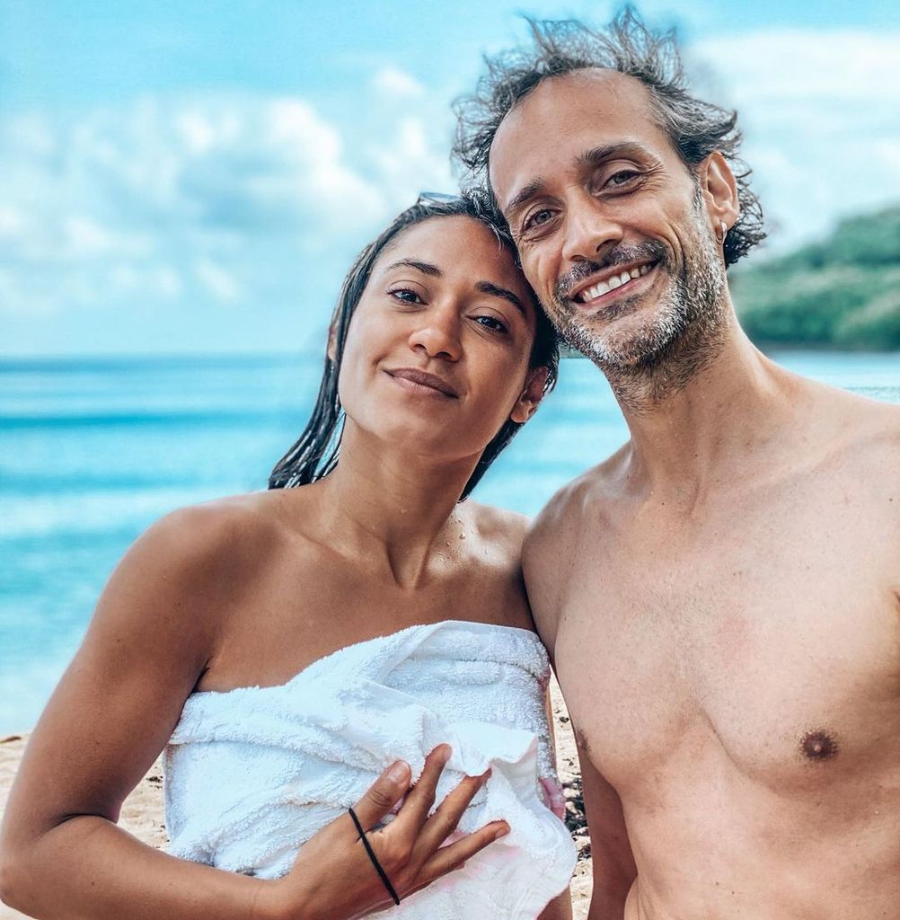 Josephine Jobert with her stepdad Romain Rouveyrollis