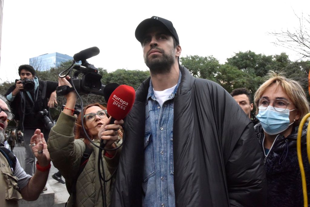 Gerard Pique leaving the Court of First Instance and Family No. 18 of Barcelona after ratifying the separation lawsuit and the agreement on the custody of his and Shakira's children, on December 1, 2022, in Barcelona, Spain