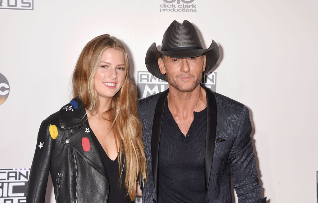 LOS ANGELES, CA - NOVEMBER 20: Maggie Elizabeth McGraw (L) and singer/musician Tim McGraw arrive at the 2016 American Music Awards at Microsoft Theater on November 20, 2016 in Los Angeles, California. (Photo by Jeffrey Mayer/WireImage)