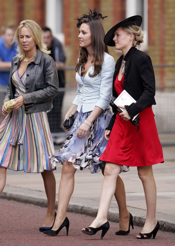 Kate Middleton with friends at a wedding