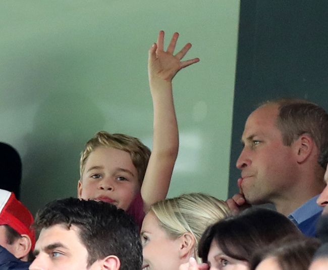 prince william and prince george at football
