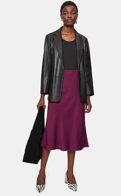 A new Day Burgundy Satin Slip Skirt Size XXL. | eBay