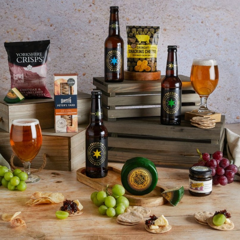 beer and cheese festive hamper