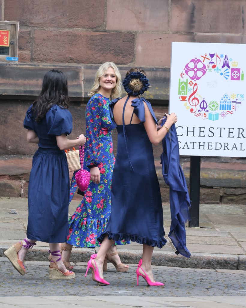 Guests attend the wedding of The Duke of Westminster and Miss Olivia Henson at Chester Cathedral