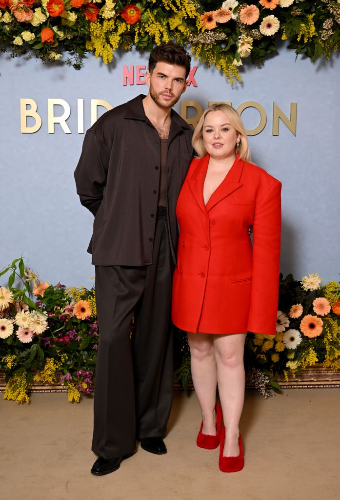 Luke Newton and Nicola Coughlan attend the Season 3 screening of "Bridgerton" at Claridge's Hotel on February 14, 2024 in London, England. (Photo by Gareth Cattermole/Getty Images)