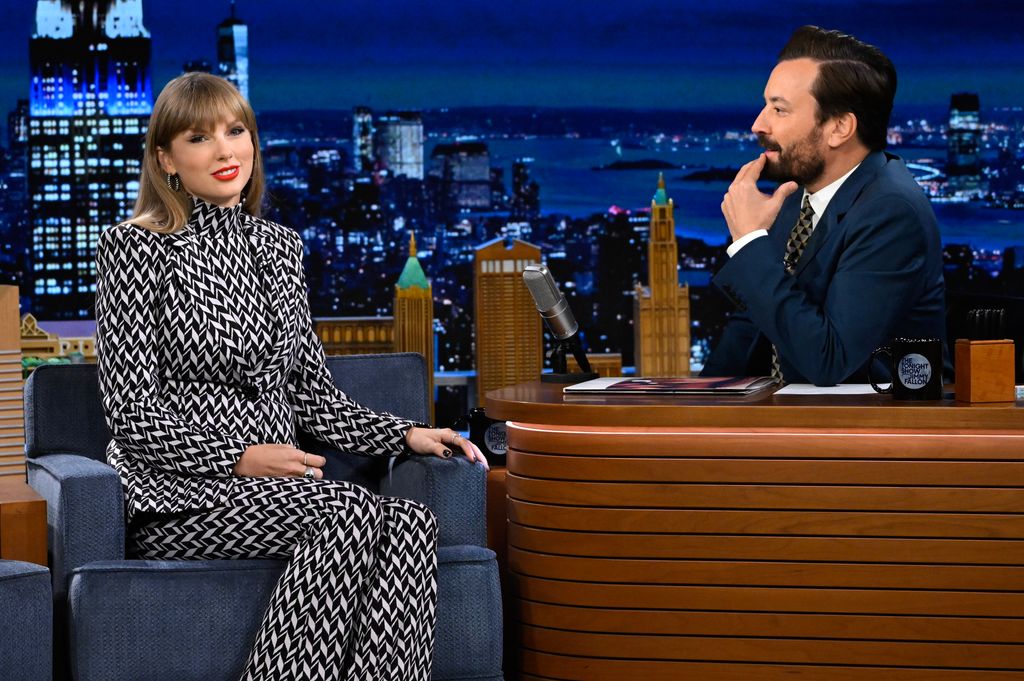 Singer-songwriter Taylor Swift during an interview with host Jimmy Fallon on Monday, October 24, 2022 -