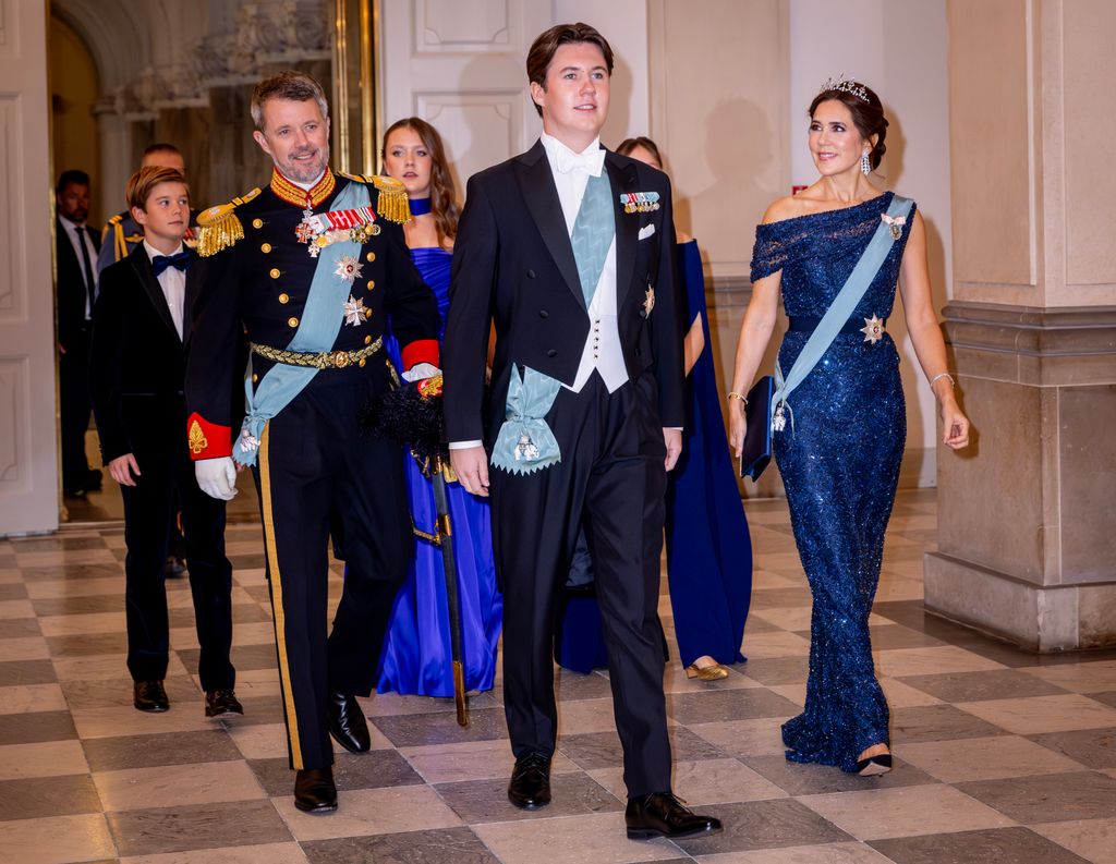  Prince Vincent of Denmark, Crown Prince Frederik of Denmark, Princess Isabella of Denmark, Prince Christian of Denmark, Princess Josephine of Denmark and Crown Princess Mary of Denmark attend the gala dinner 