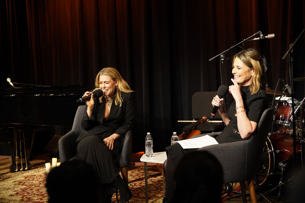 Rachel Platten and Savannah Guthrie speak onstage during A New York Evening with Rachel Platten at The Greene Space on January 18, 2024 in New York City.