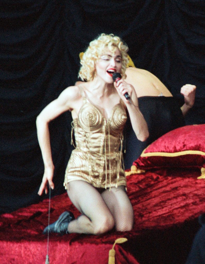 Madonna during the Blond Ambition World Tour in 1990