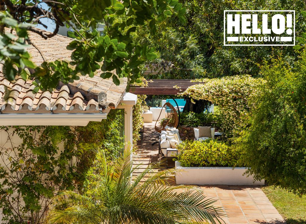 Veronica Schmidt's Marbella home exterior with greenery