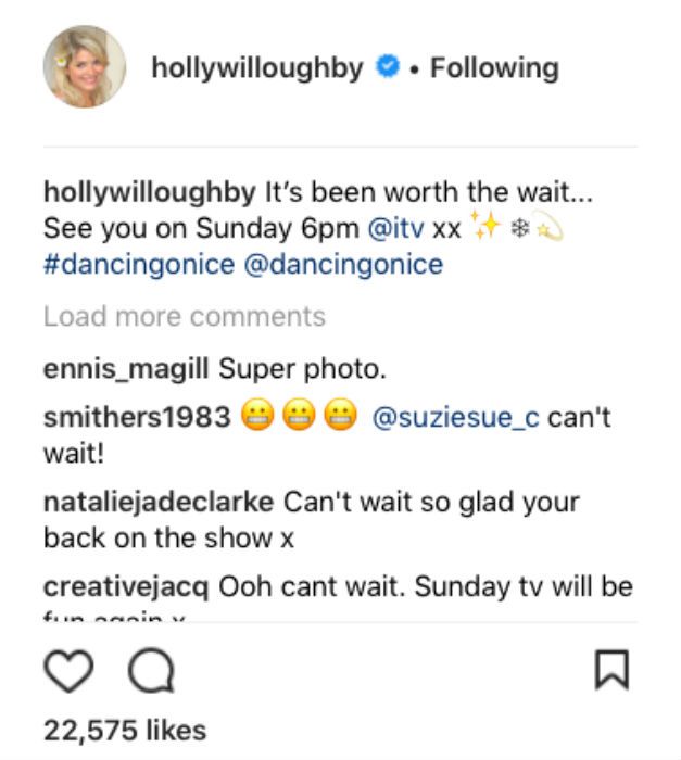 holly willoughby instagram post