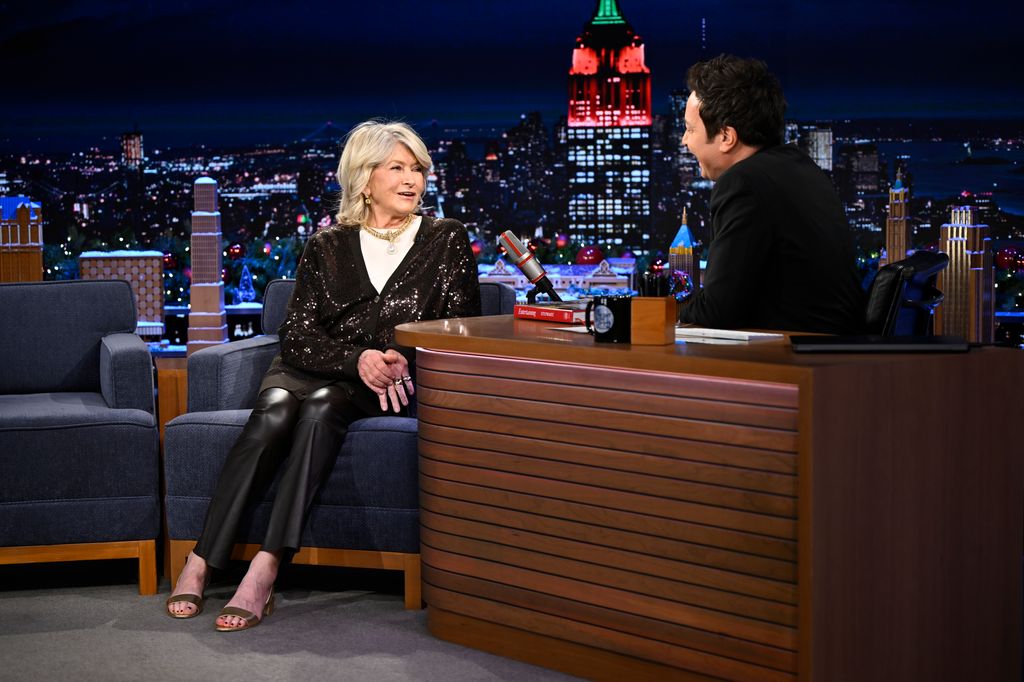 photo of martha stewart talking to jimmy fallon on talk show