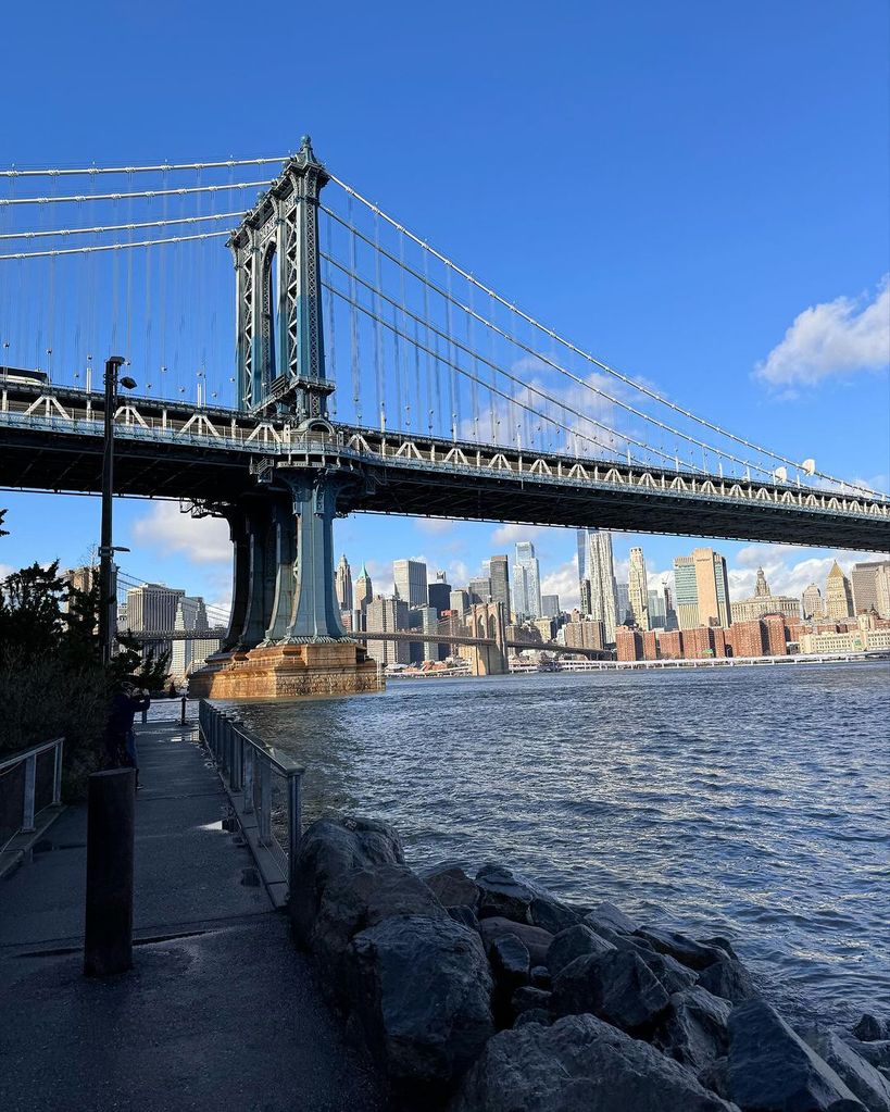 Amy Robach view of Brooklyn Bridge during run