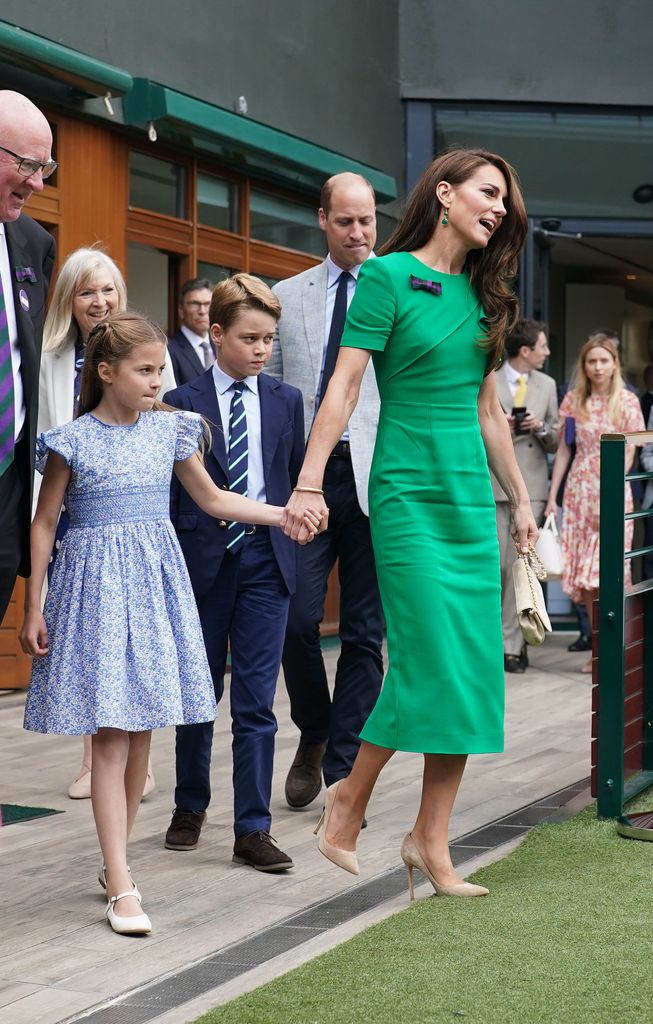 Princess Charlotte wearing a pretty floral dress at Wimbledon