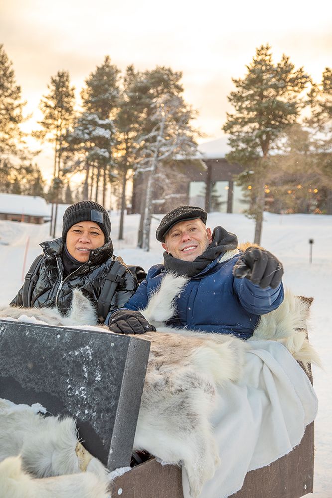 Monica Galetti and Rob Rinder in the Amazing Hotels Christmas special