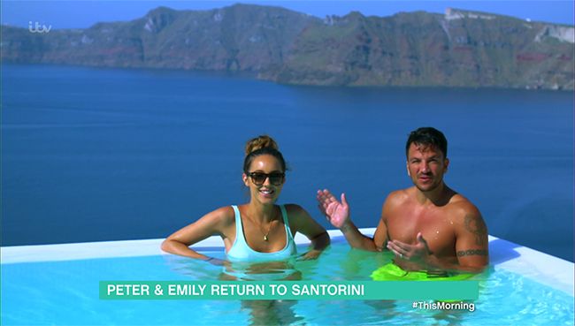 peter andre wife emily santorini this morning