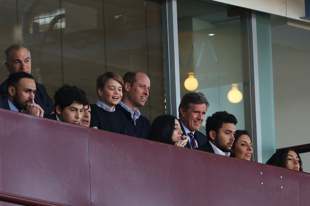 Prince William and Prince George of Wales watch Aston Villa take on Nottingham Forest on 8 April, 2023