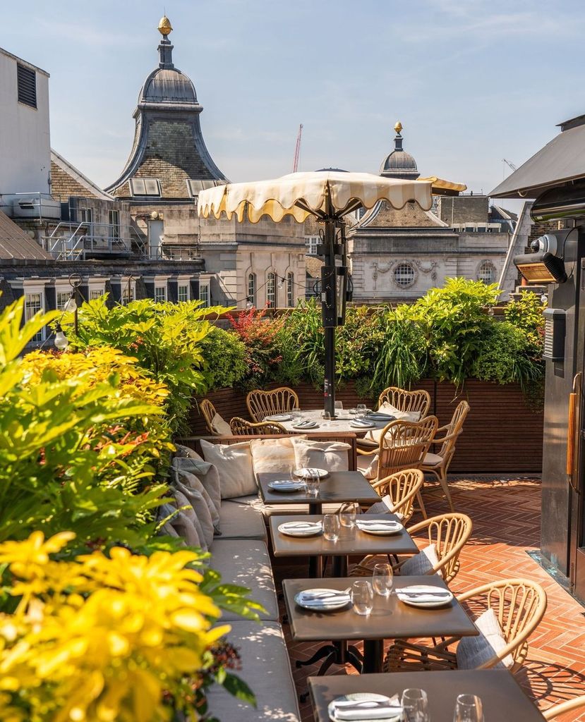 Rooftop terrace at Yasmin in Soho, London