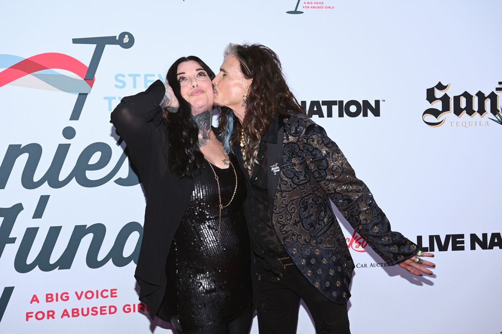 Mia Tyler and Steven Tyler attend the Jam for Janie GRAMMY Awards Viewing Party presented by Live Nation at Hollywood Palladium on February 04, 2024 in Los Angeles, California.