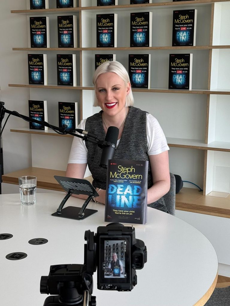 steph mcovern posing with debut novel deadline