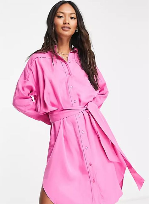 pink shirt dress asos