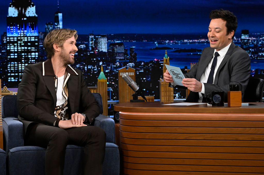 Ryan Gosling during an interview with host Jimmy Fallon 