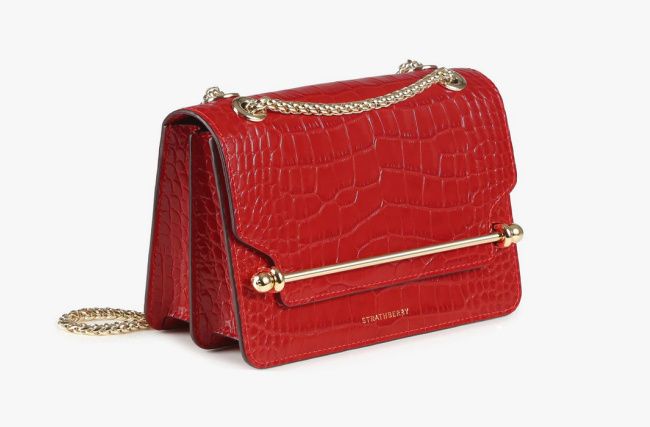 meghan markle east west bag red strathberry sale