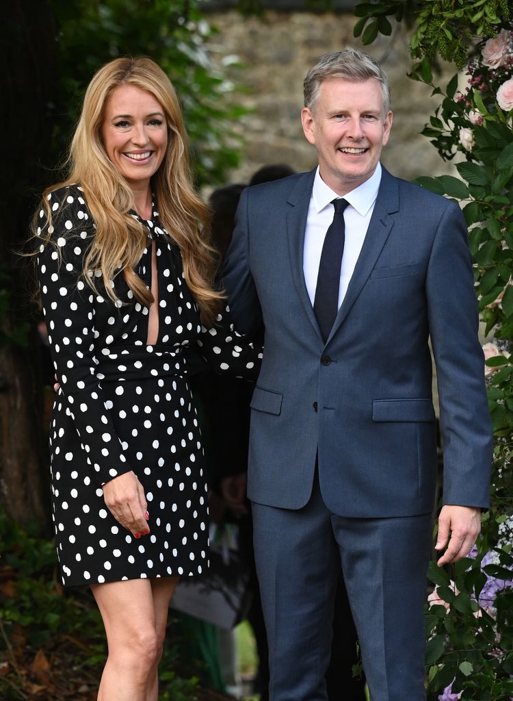 Cat Deeley and Patrick Kielty seen arriving at the wedding of Ant McPartlin and Anne-Marie Corbett