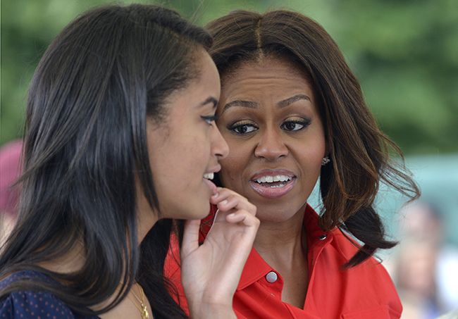 Michelle Obama with Malia
