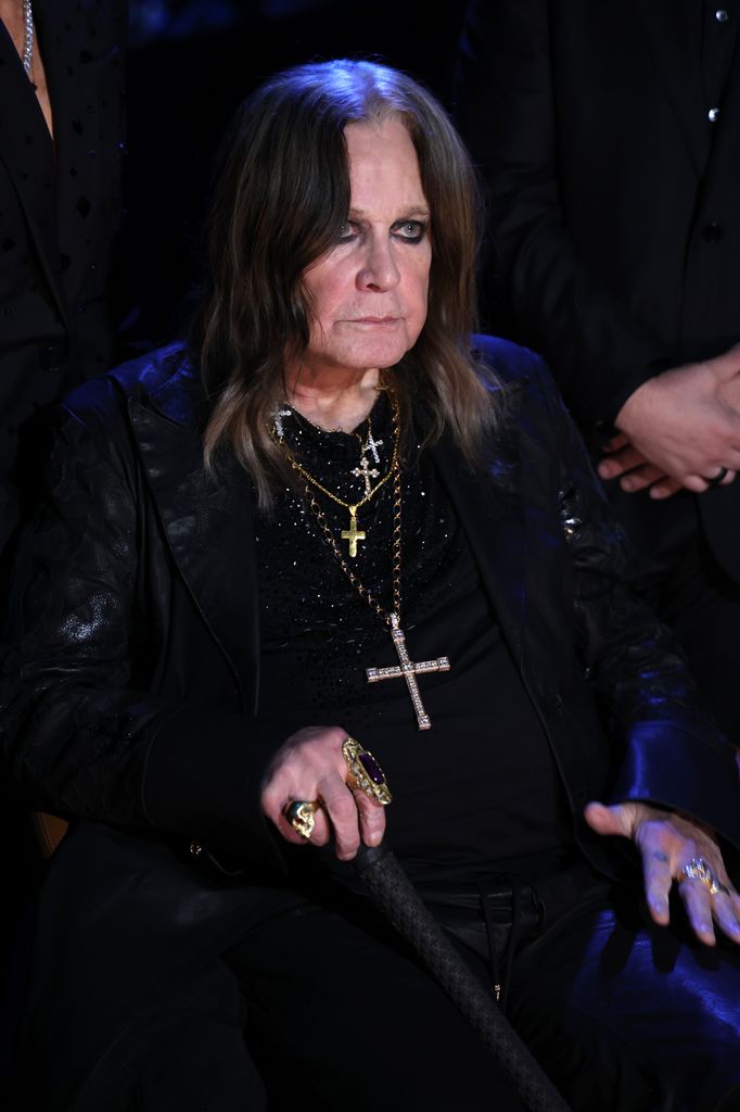  Ozzy Osbourne speaks onstage during the 2024 Rock & Roll Hall Of Fame Induction Ceremony 