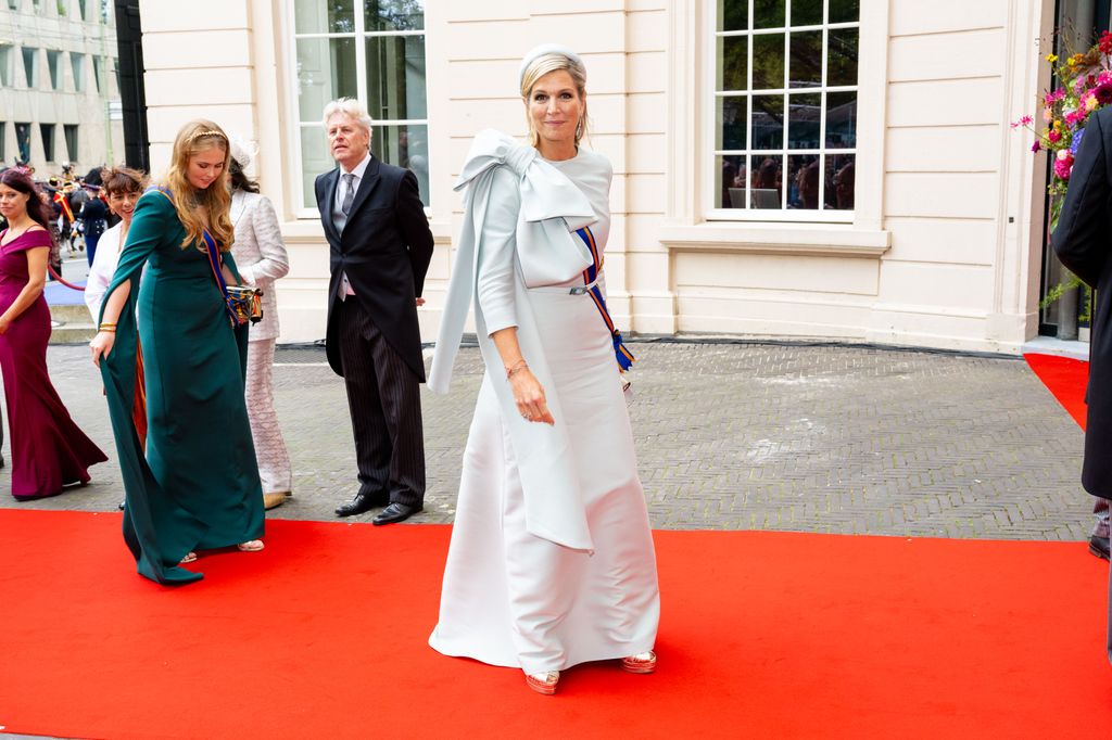 Queen Maxima opted for a gown by one of her favourite designers, Claes Iversen