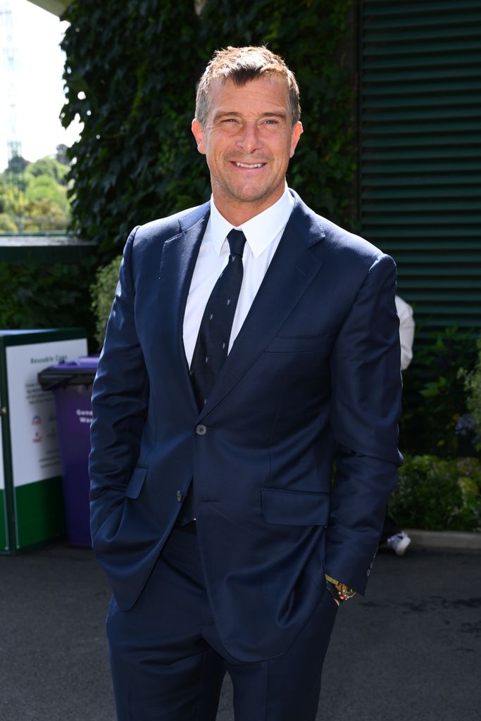 Bear Grylls attends day four of the Wimbledon Tennis Championships at the All England Lawn Tennis and Croquet Club 
