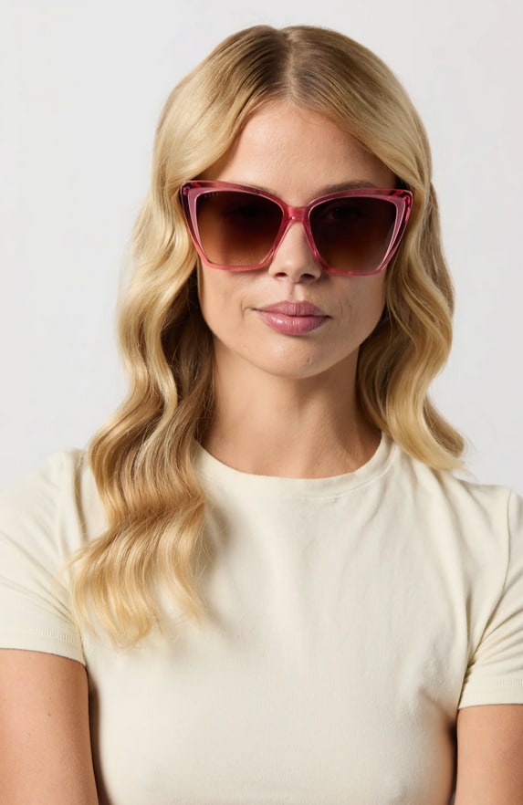 DIFF Becky II 56mm Polarized Cat Eye Sunglasses.