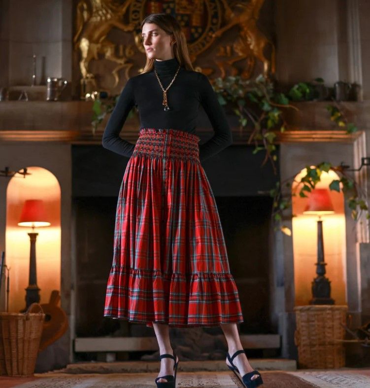 Smock London Tartan skirt