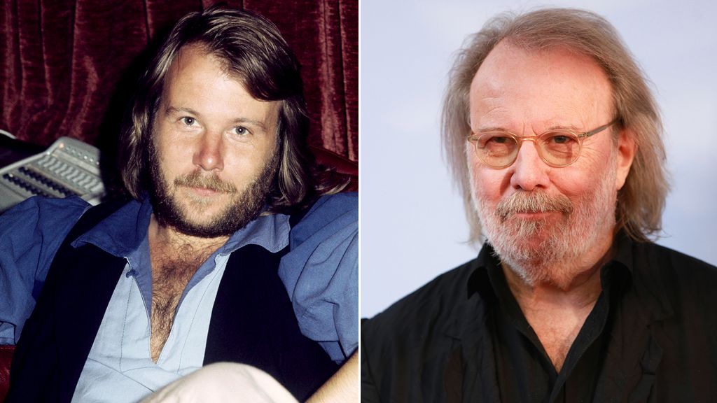 Split image of Benny Andersson in 1977 and 2018