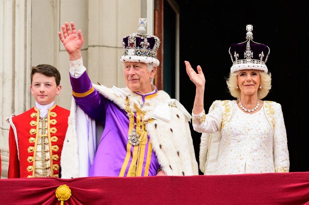 King Charles and Queen Camilla on the Buckingham Palace royal balcony