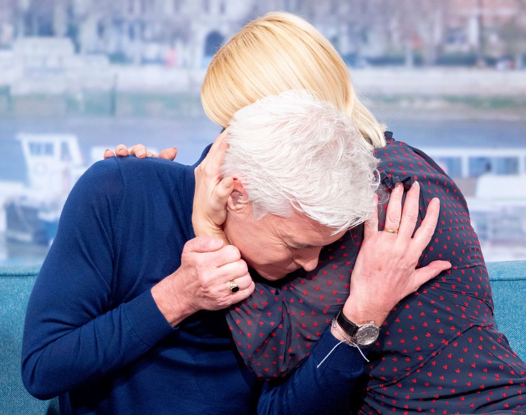 Holly Willoughby hugging Phillip Schofield