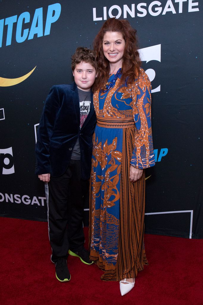 Debra Messing and son Roman Walker Zelman attend "Nightcap" Season 2 New York Premiere Party at Crosby Street Hotel on June 6, 2017 in New York City
