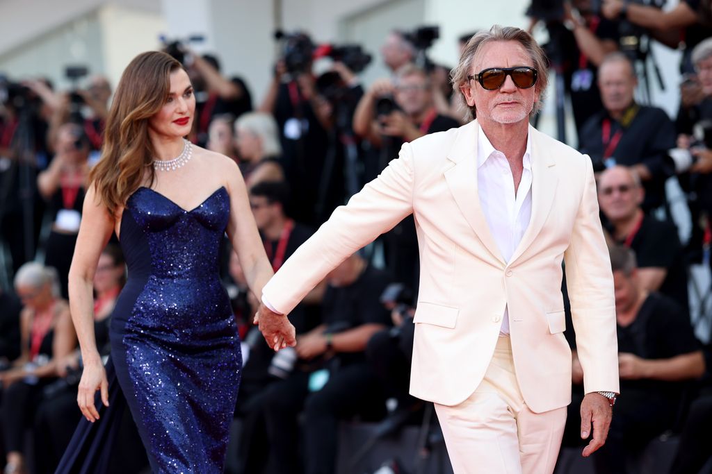 Rachel Weisz and Daniel Craig attend the "Queer" red carpet during the 81st Venice International Film Festival on September 03, 2024 in Venice, Italy. (Photo by Franco Origlia/Getty Images)