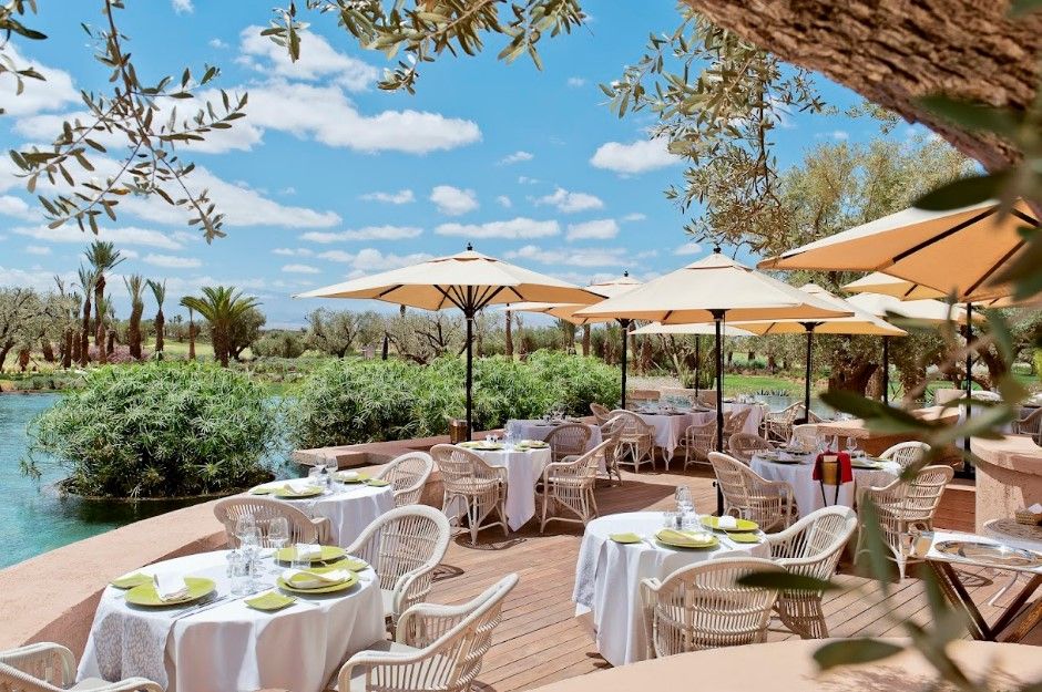 L'Olivier poolside restaurant at the Fairmont Royal Palm Golf & Country Club in Marrakech