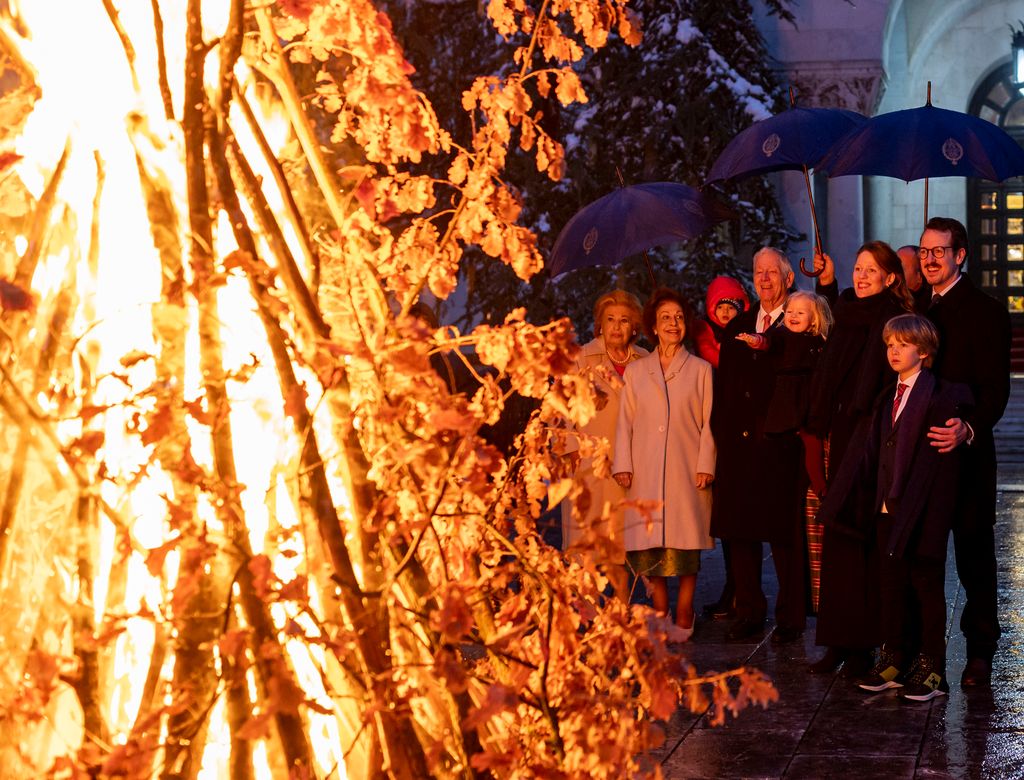 The Serbian royals watch the ceremonial burning